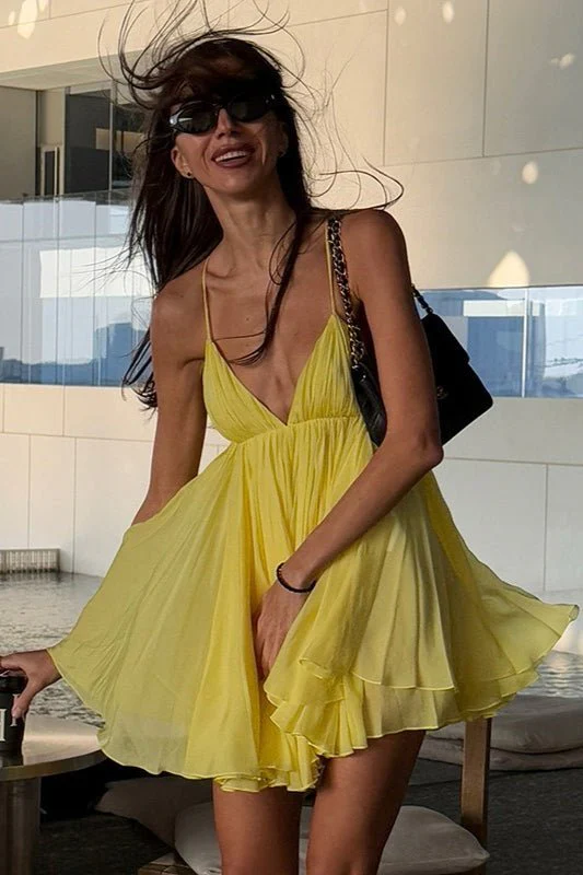 Abigail V Neck Layered Mini Dress - Image 6