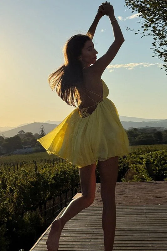 Abigail V Neck Layered Mini Dress - Image 9