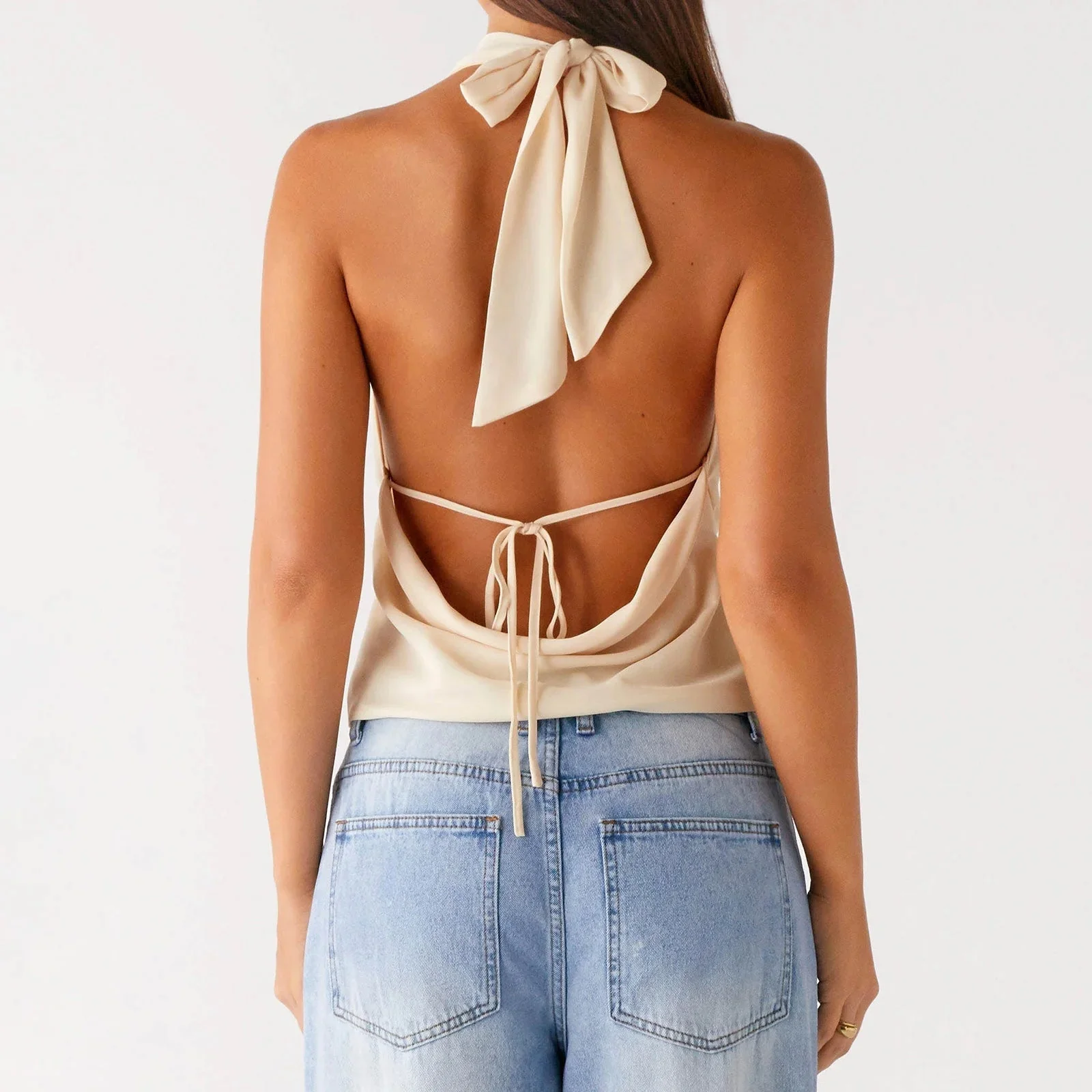 Addison Deep Neck Halter Tank Top - Image 6