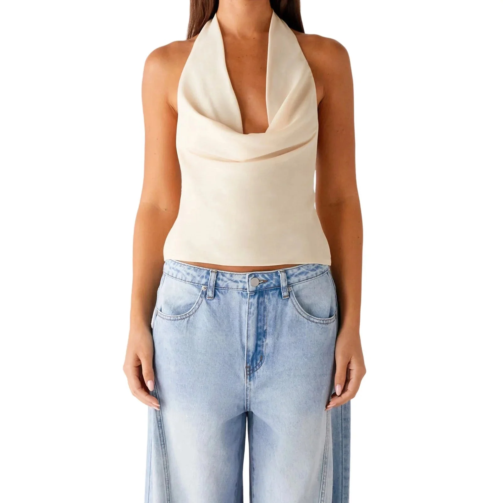 Addison Deep Neck Halter Tank Top - Image 8