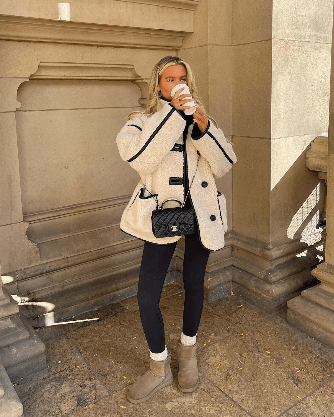 Adela Funnel Neck Sherpa Jacket - Image 4