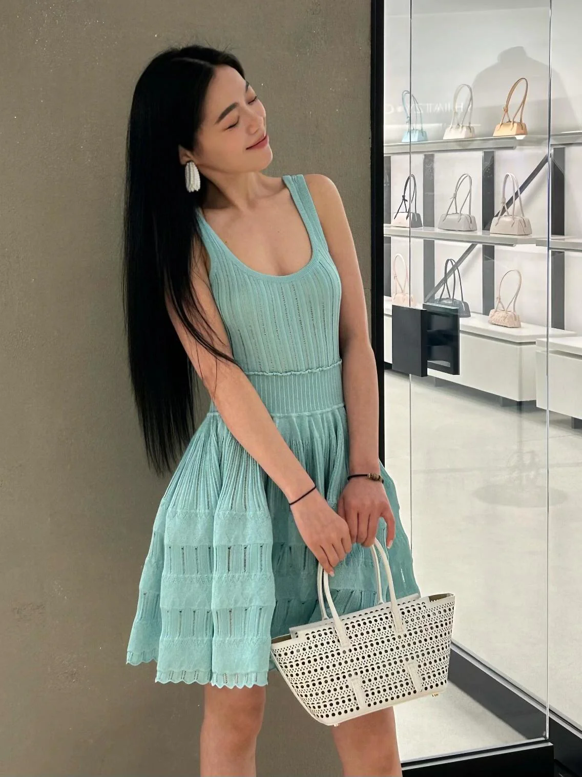 Alicia Knitted Sling Mini Dress - Image 4