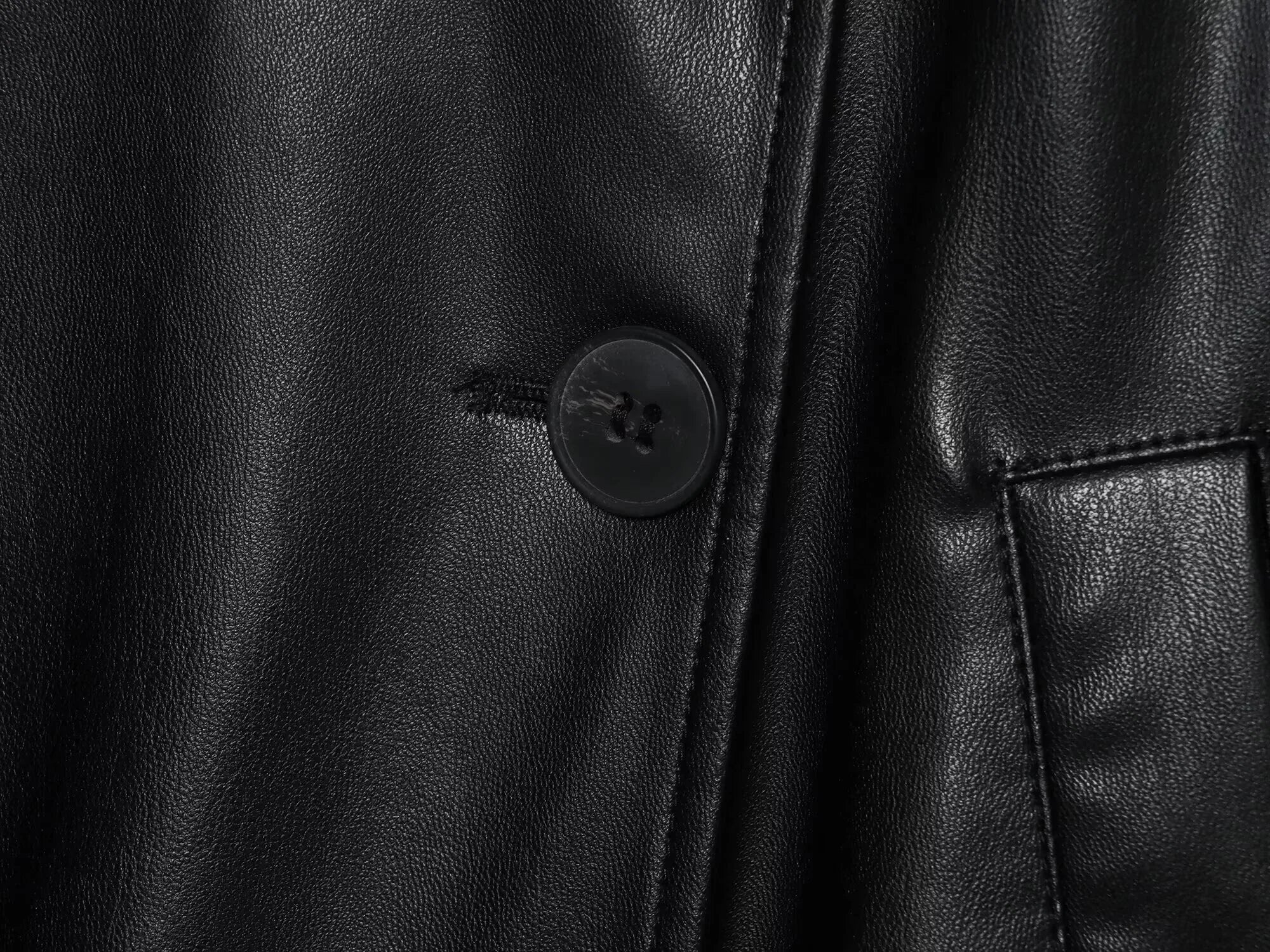 Alma Faux Leather Short Trench Coat - Image 4