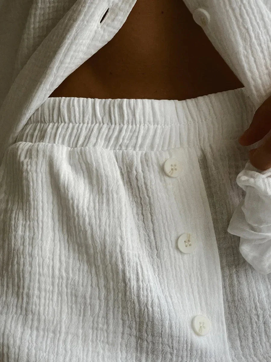 Amanda Cotton Long Sleeved Pajamas Set - Image 3