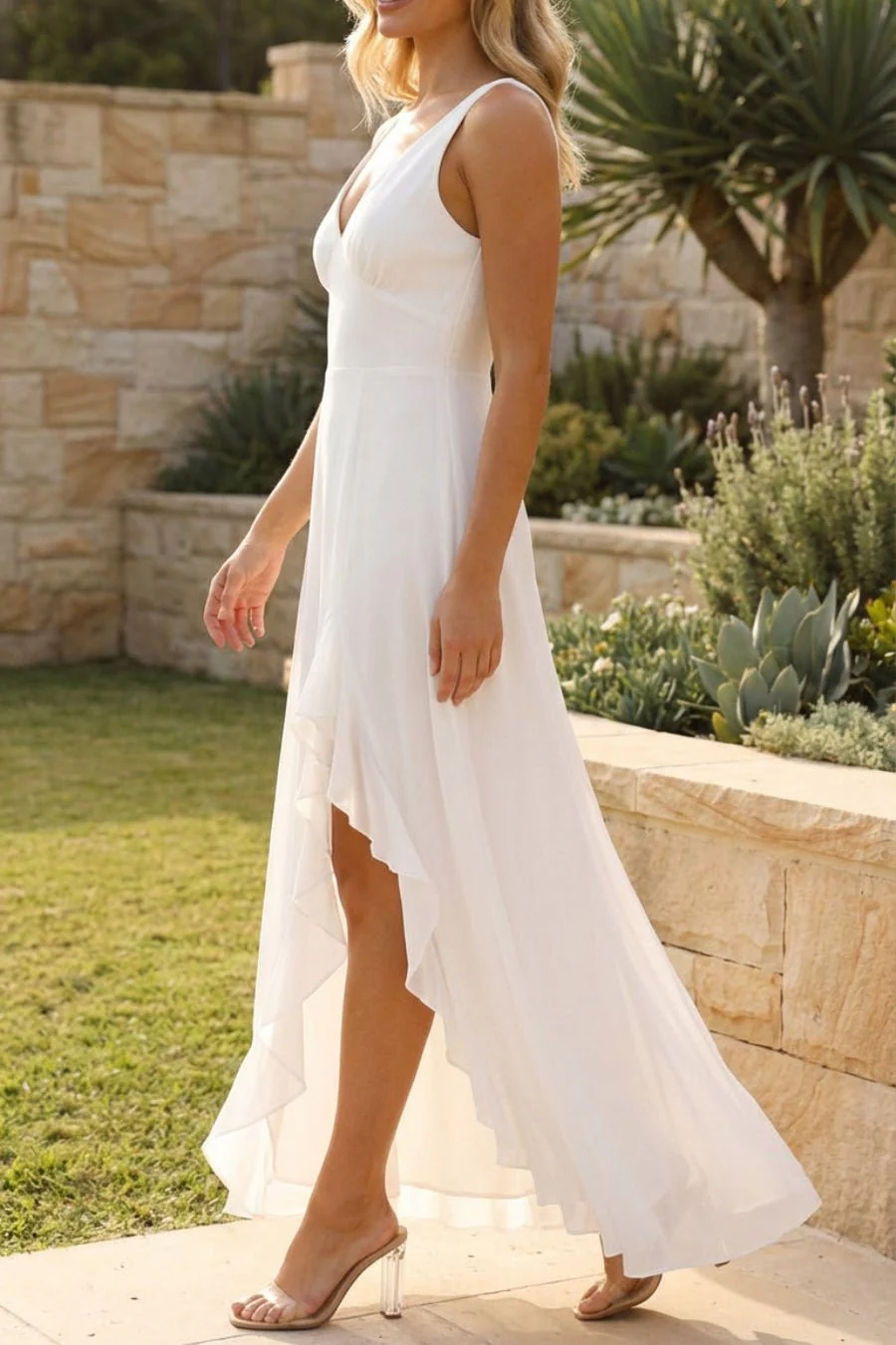 Amiah Sleeveless Ruffled Slit Maxi Dress - Image 2