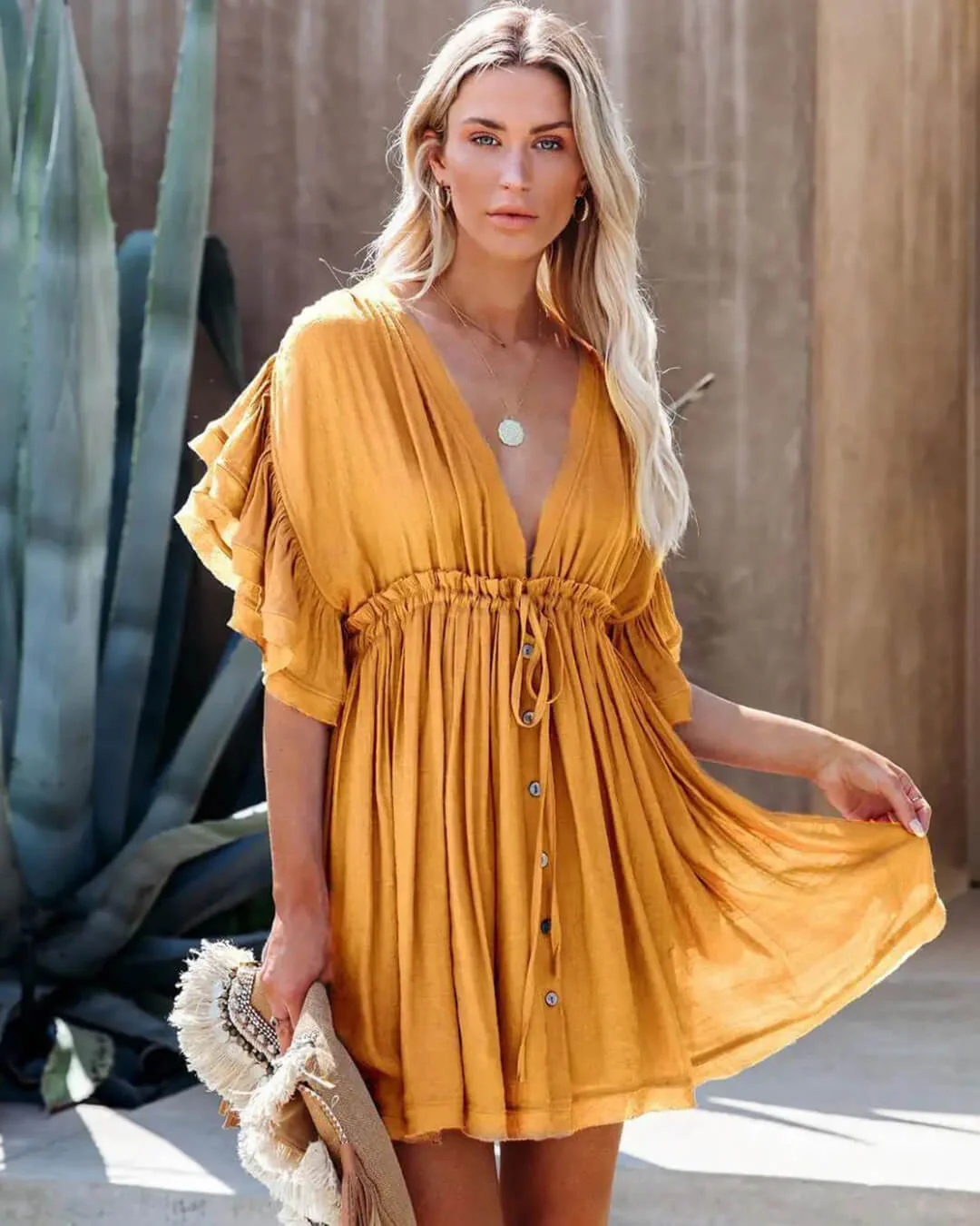 Anabelle Babydoll Boho Mini Dress - Image 10