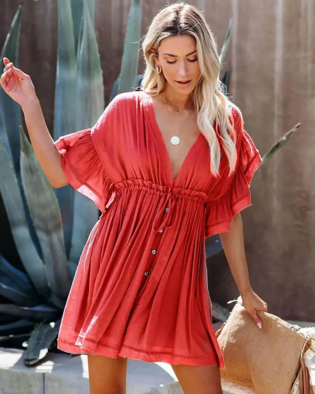 Anabelle Babydoll Boho Mini Dress - Image 12