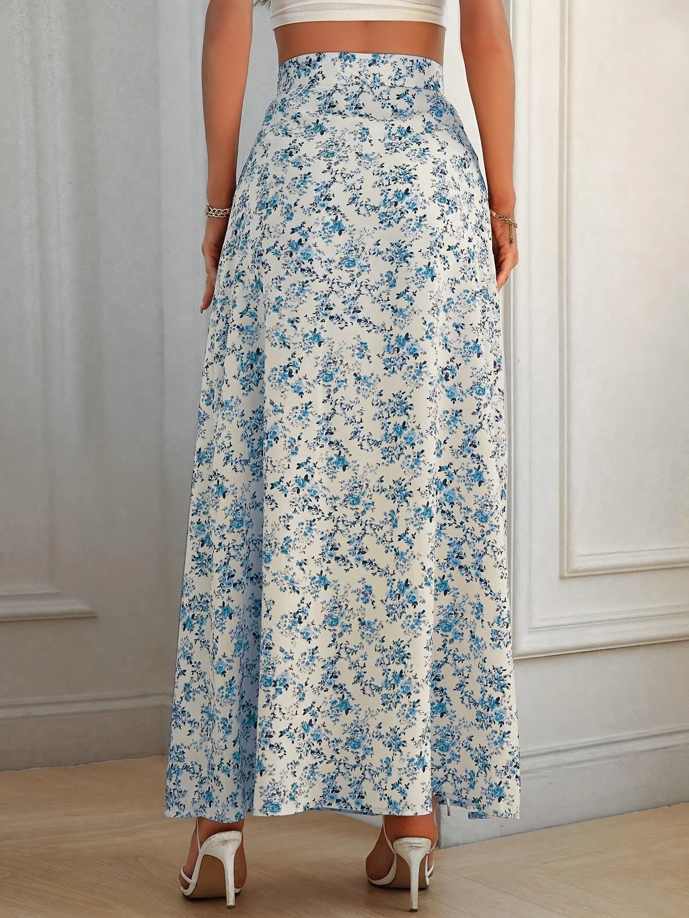 Anais Floral Maxi Skirt High Slit - Image 7