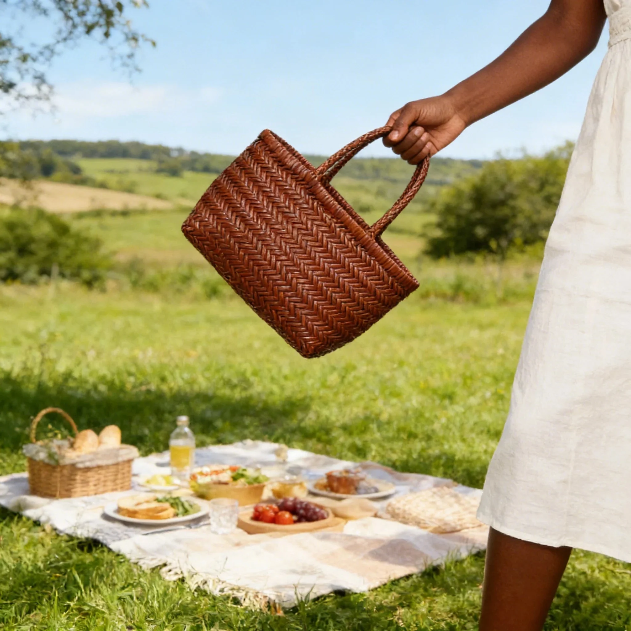 Anais Handwoven Leather Tote Bag - Image 6