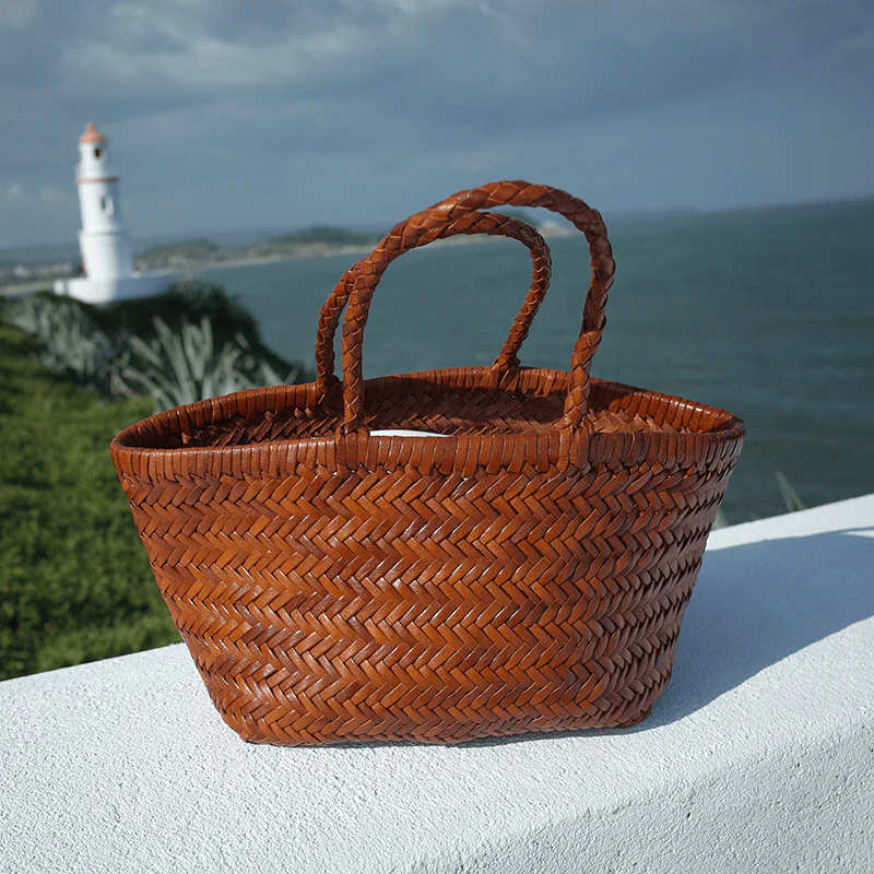 Anais Handwoven Leather Tote Bag - Image 8