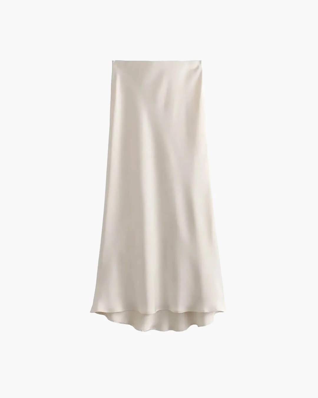 Anais High Waist Black Satin Midi Skirt - Image 4