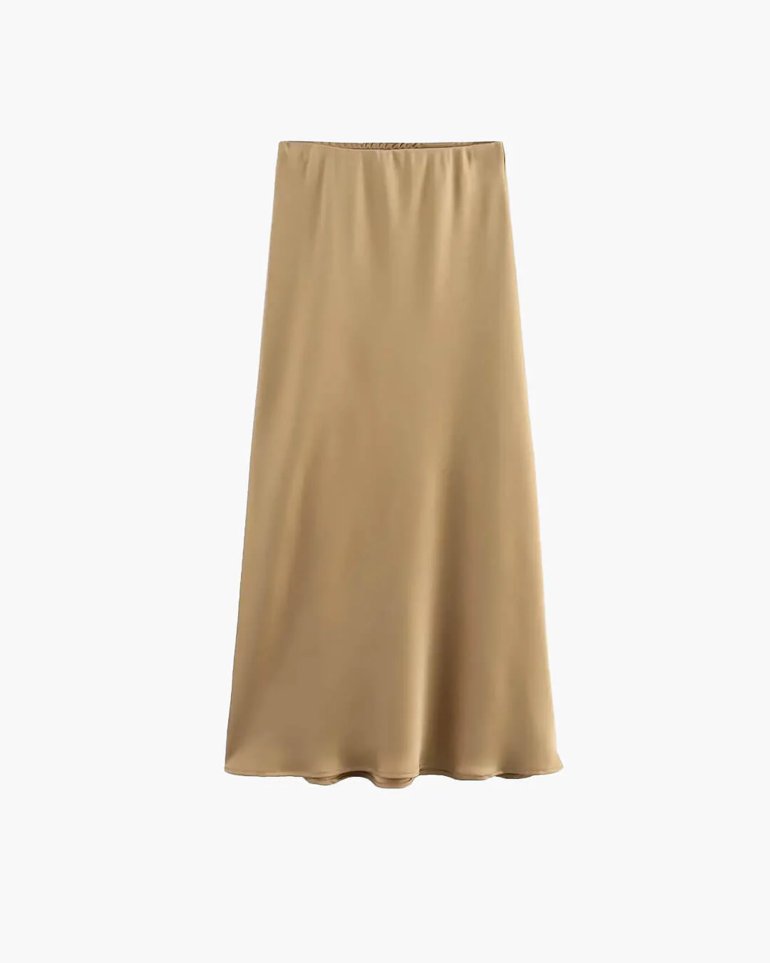 Anais High Waist Black Satin Midi Skirt - Image 6