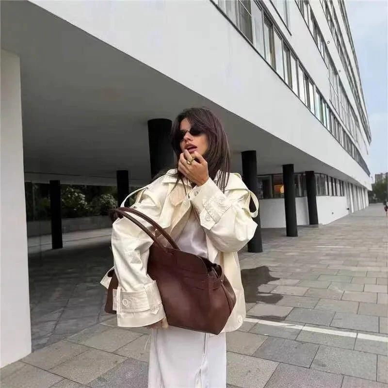 Anais Retro Double-Button Windbreaker Jacket - Image 4