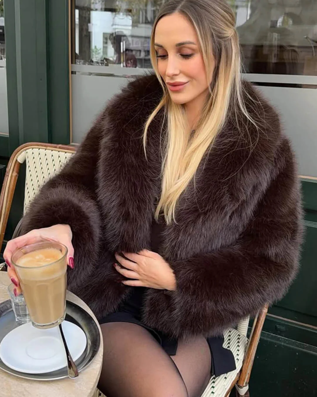 Andrea Faux Fur Coat - Image 8