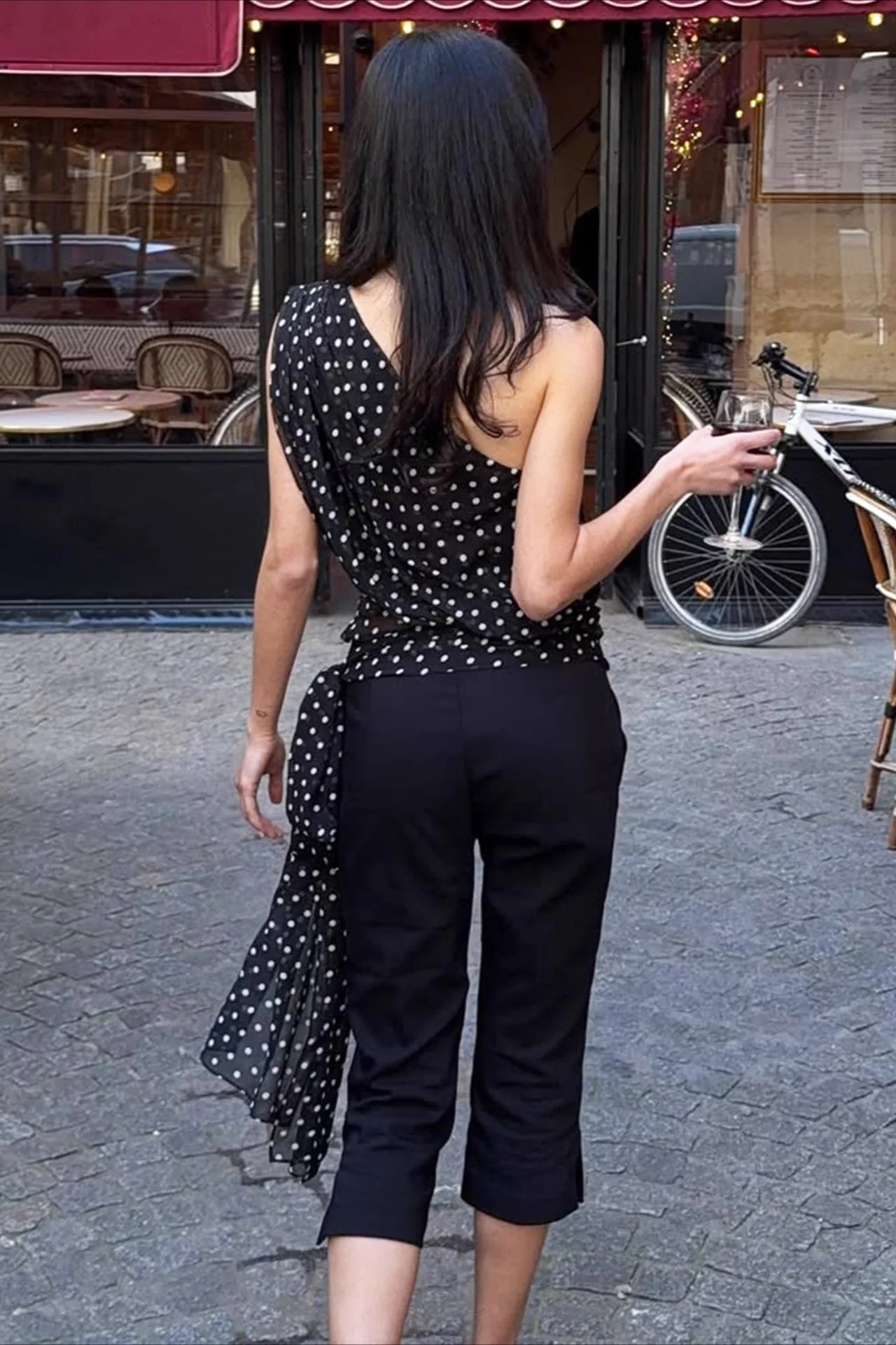 Angel One Shoulder Polka Dot Top - Image 4