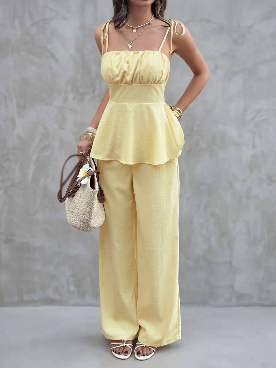 Annalyn Pleated Spaghetti Strap Two-Piece Set - Image 2