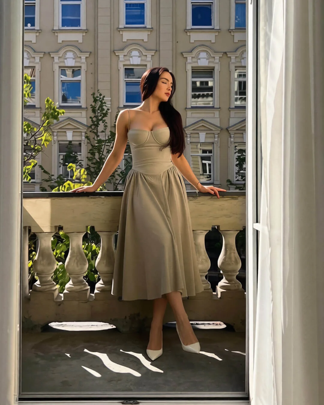 Annika Sleeveless Strap Midi Dress - Image 6