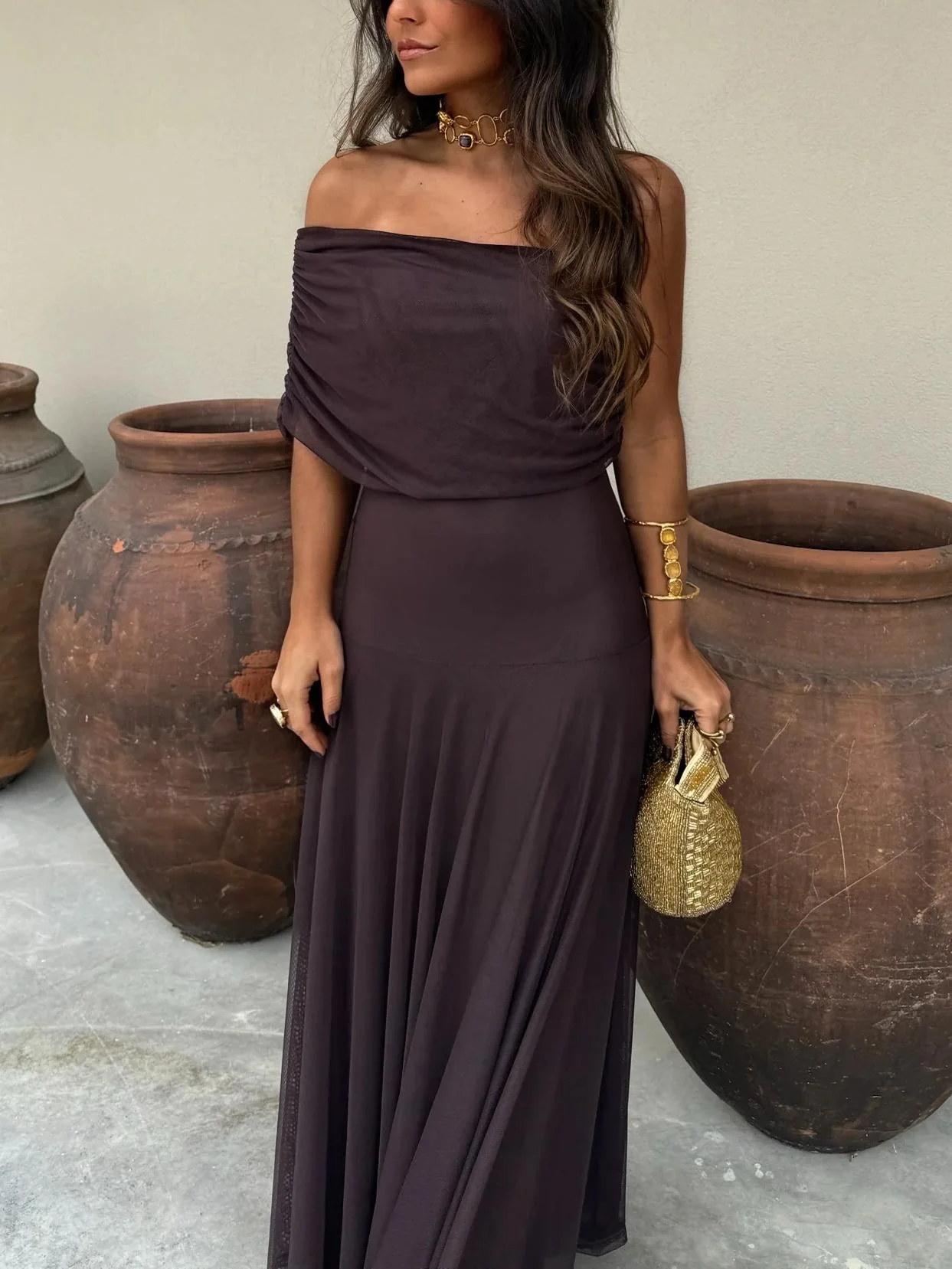 Anya Off Shoulder Maxi Dress - Image 8