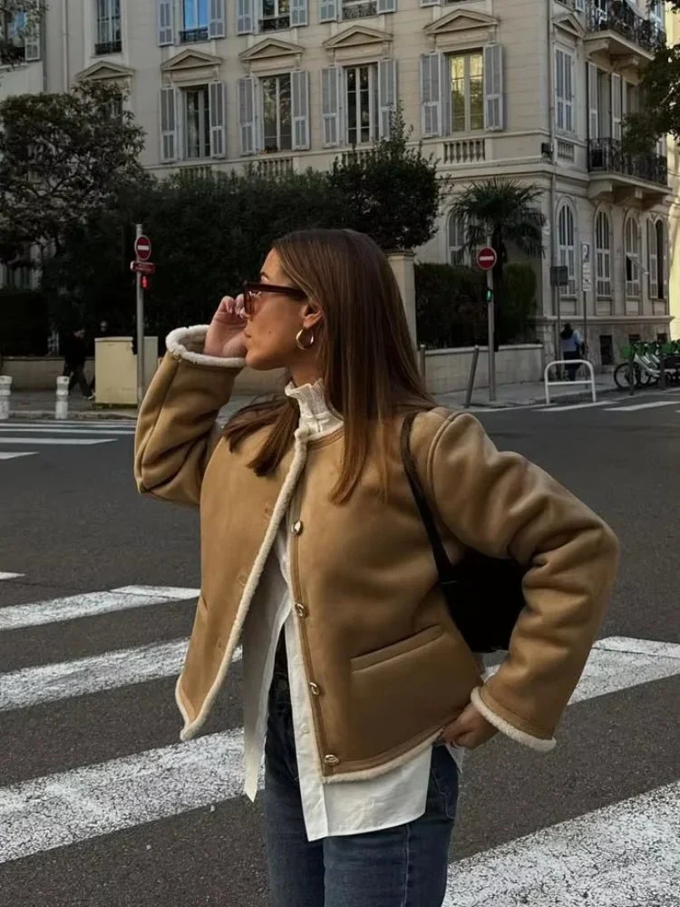 Aralyn Faux Fur Suede Coat - Image 3
