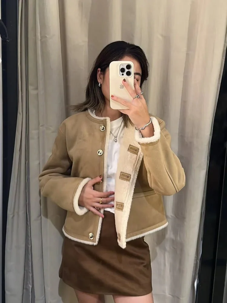 Aralyn Faux Fur Suede Coat - Image 4
