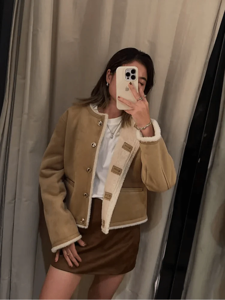 Aralyn Faux Fur Suede Coat - Image 5