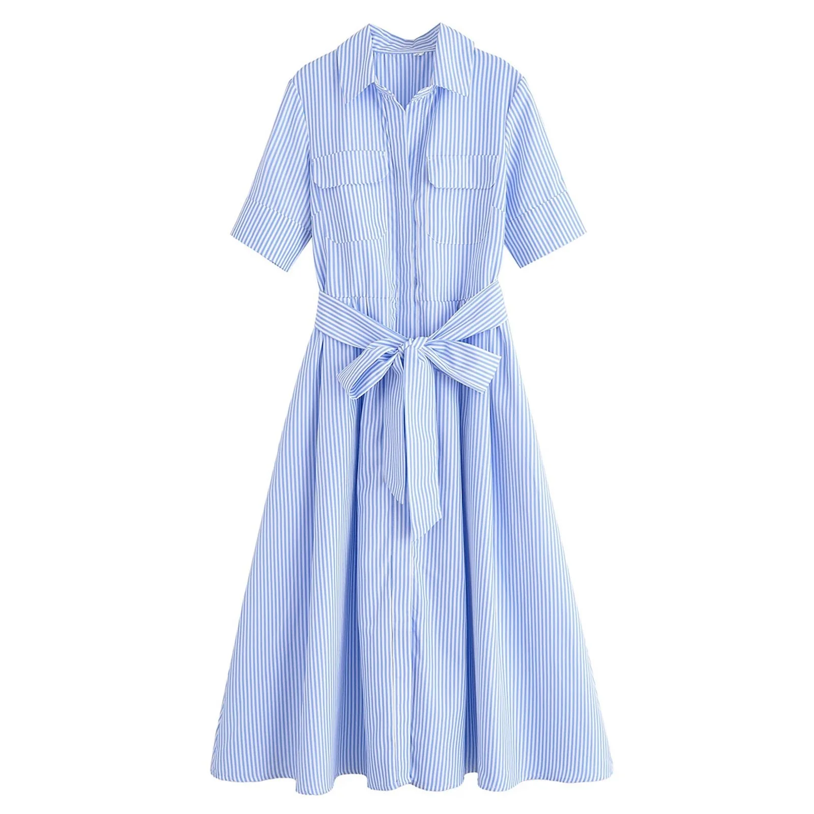 Ariane Belted Shirt Midi Dress - Image 11