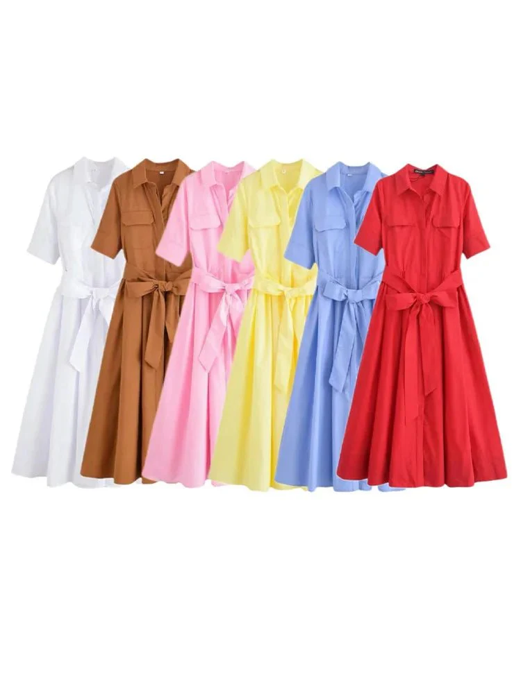 Ariane Belted Shirt Midi Dress - Image 16