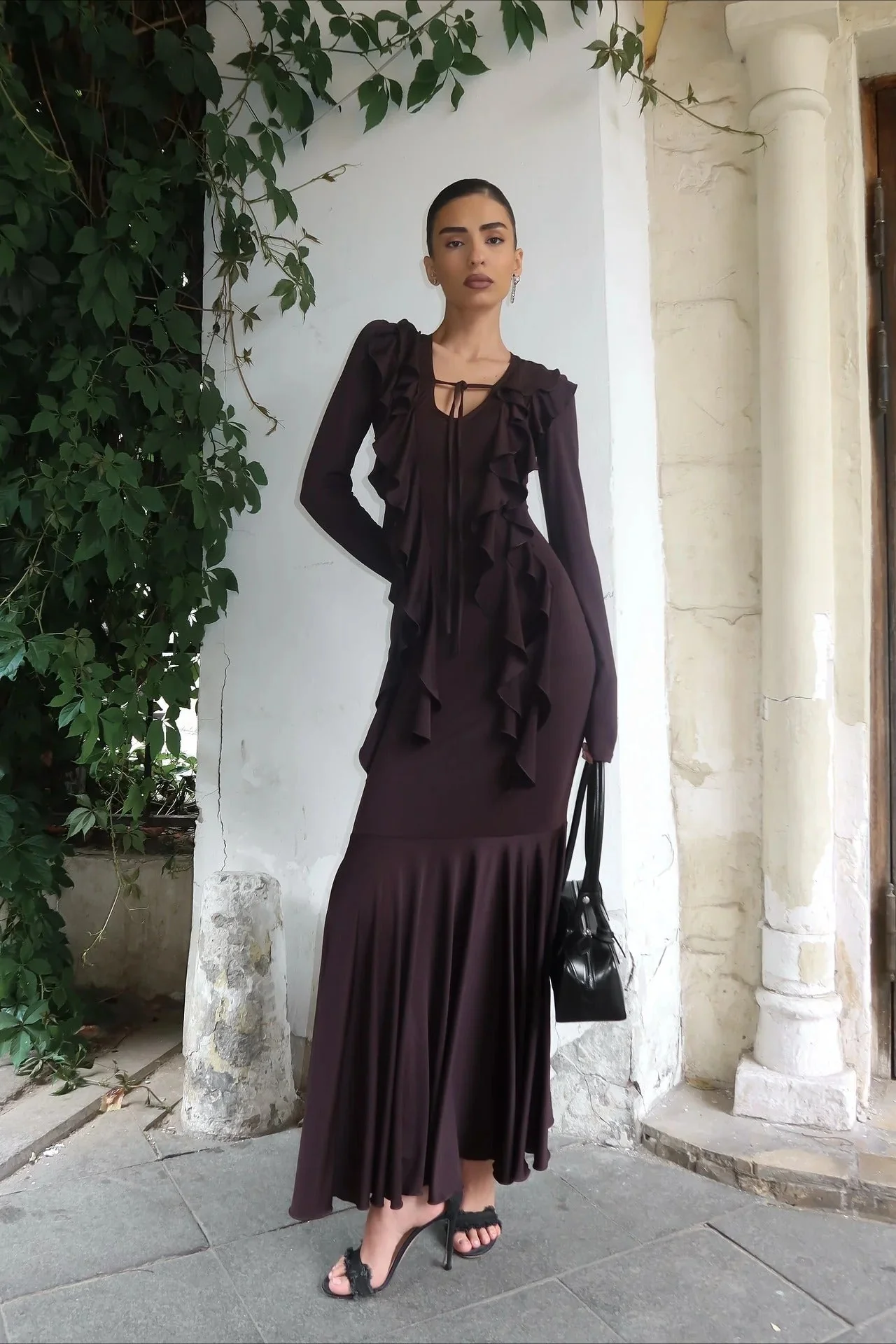 Arielle Ruffled Long-Sleeve Maxi Dress - Image 2