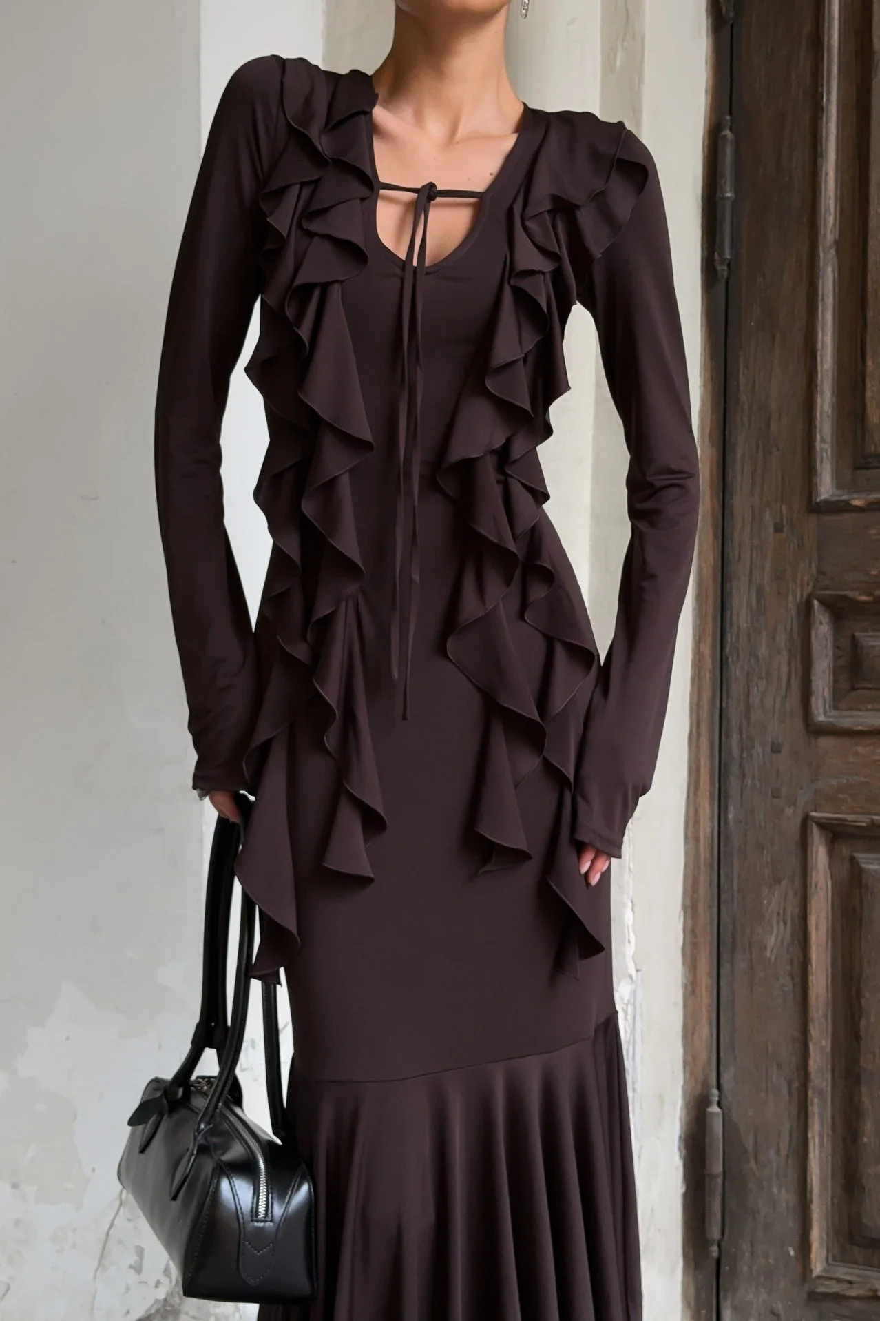 Arielle Ruffled Long-Sleeve Maxi Dress - Image 4