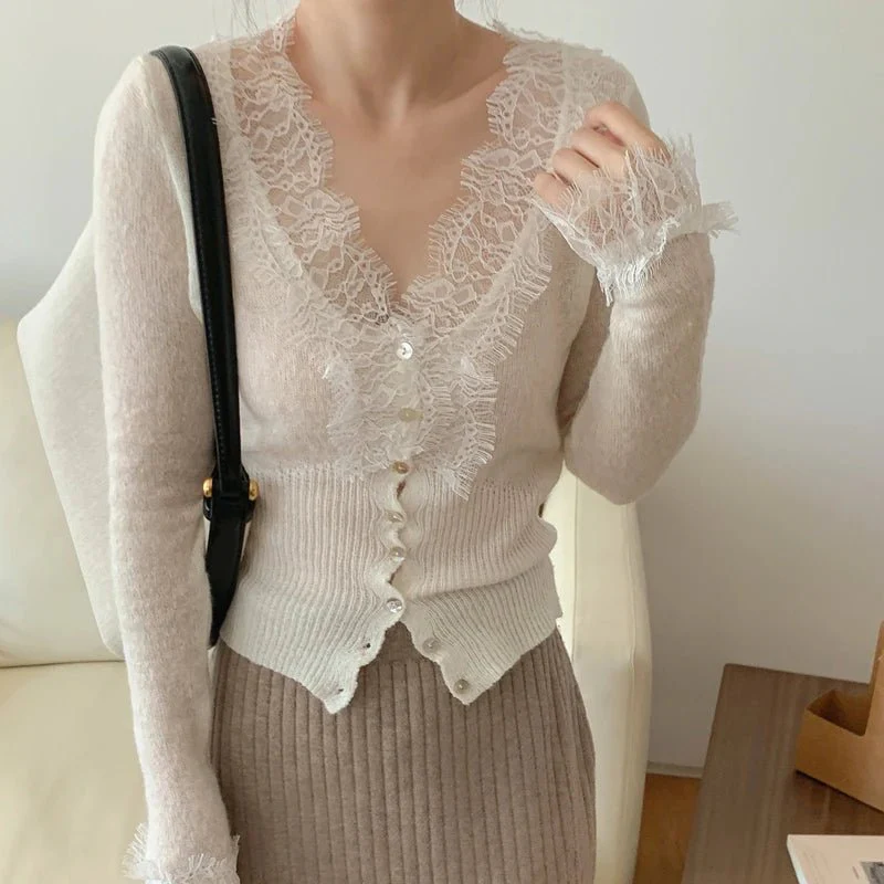 Aurelie Knitted Lace Cardigan - Image 5