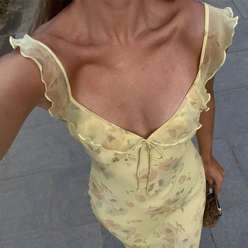 Ava Floral Plunge Maxi Dress - Image 2