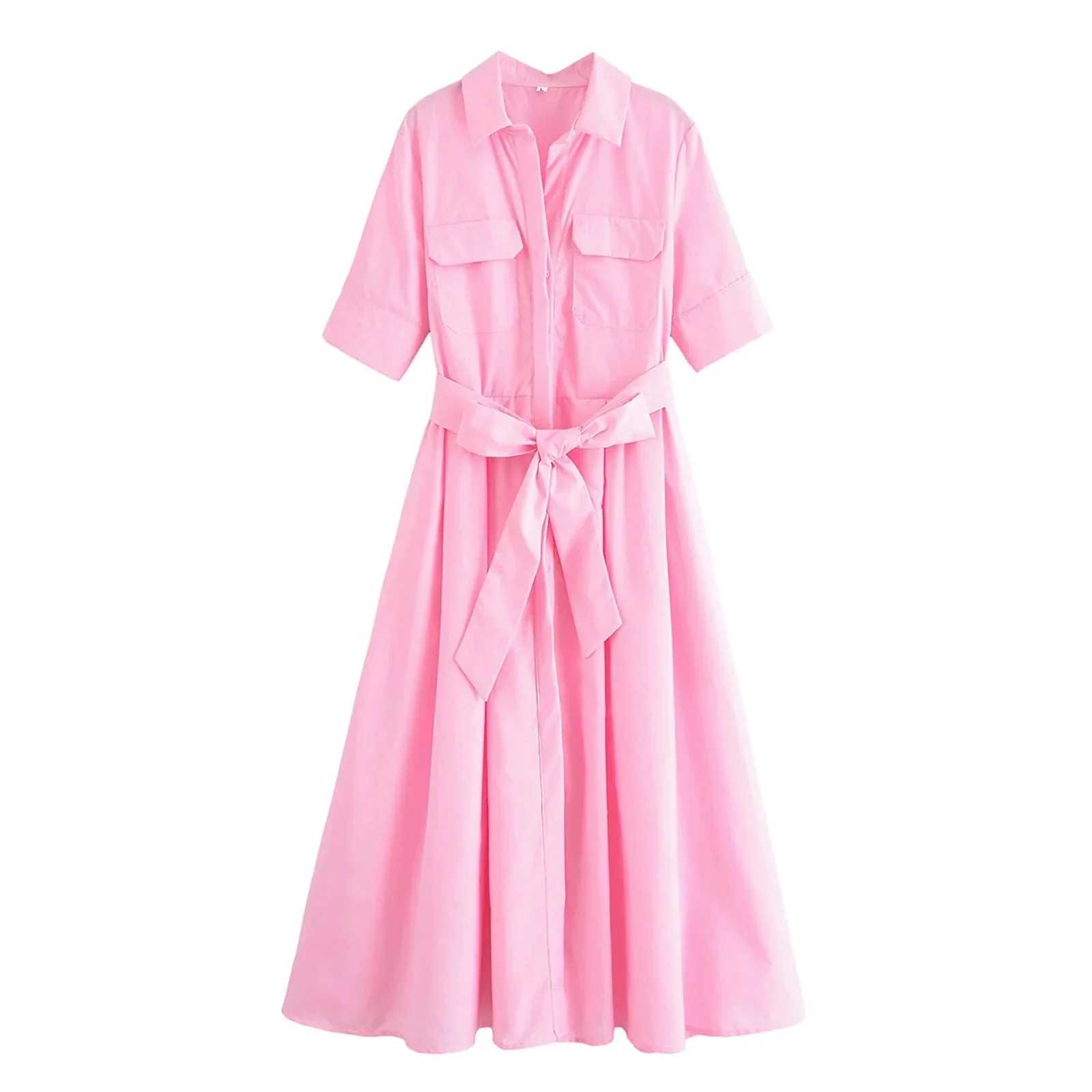 Beatrice Belted Shirt Midi Dress - Image 15
