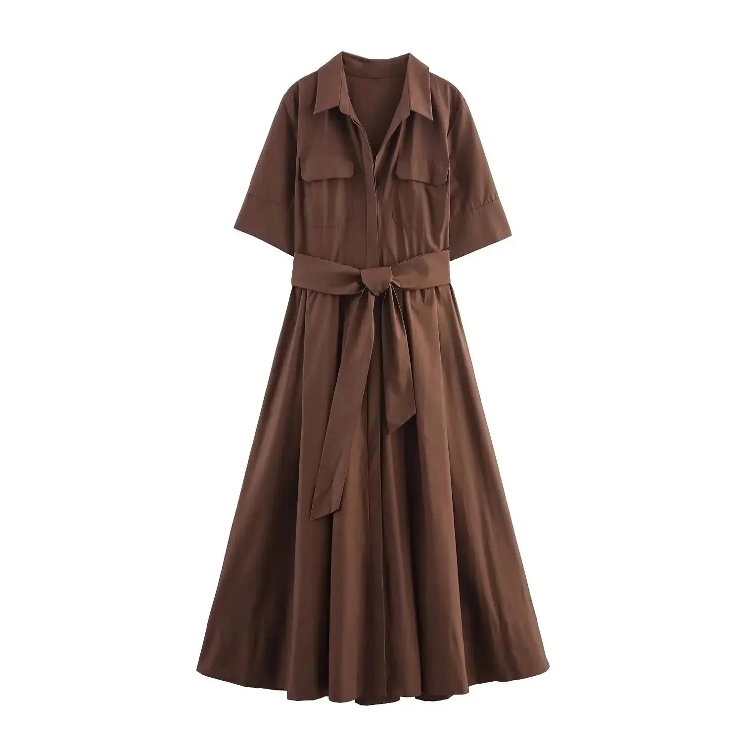 Beatrice Belted Shirt Midi Dress - Image 16