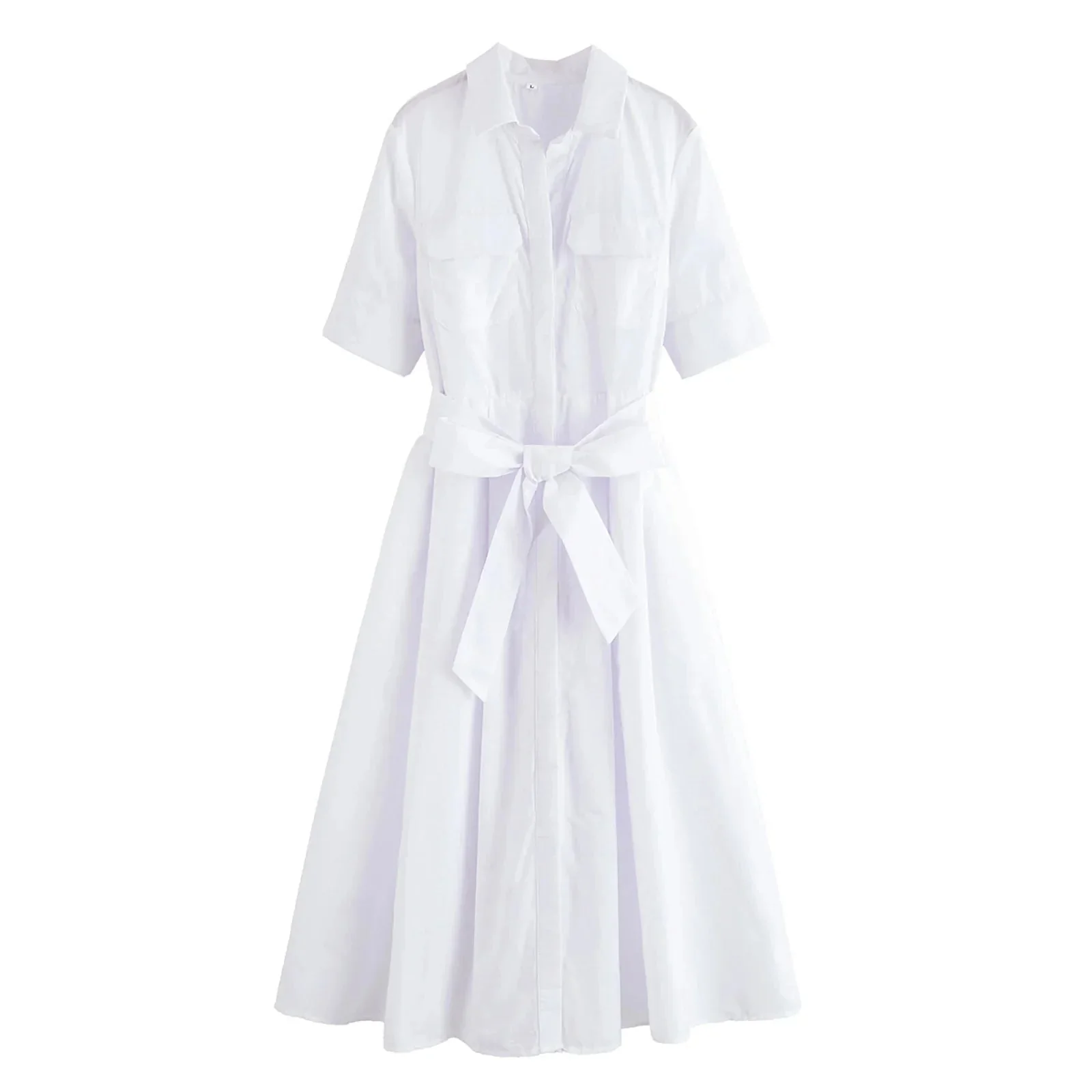 Beatrice Belted Shirt Midi Dress - Image 3