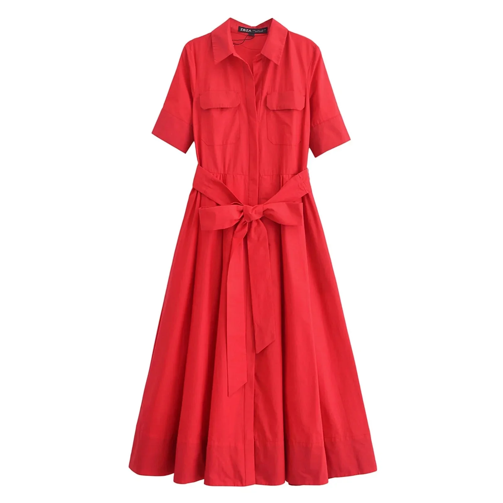 Beatrice Belted Shirt Midi Dress - Image 9