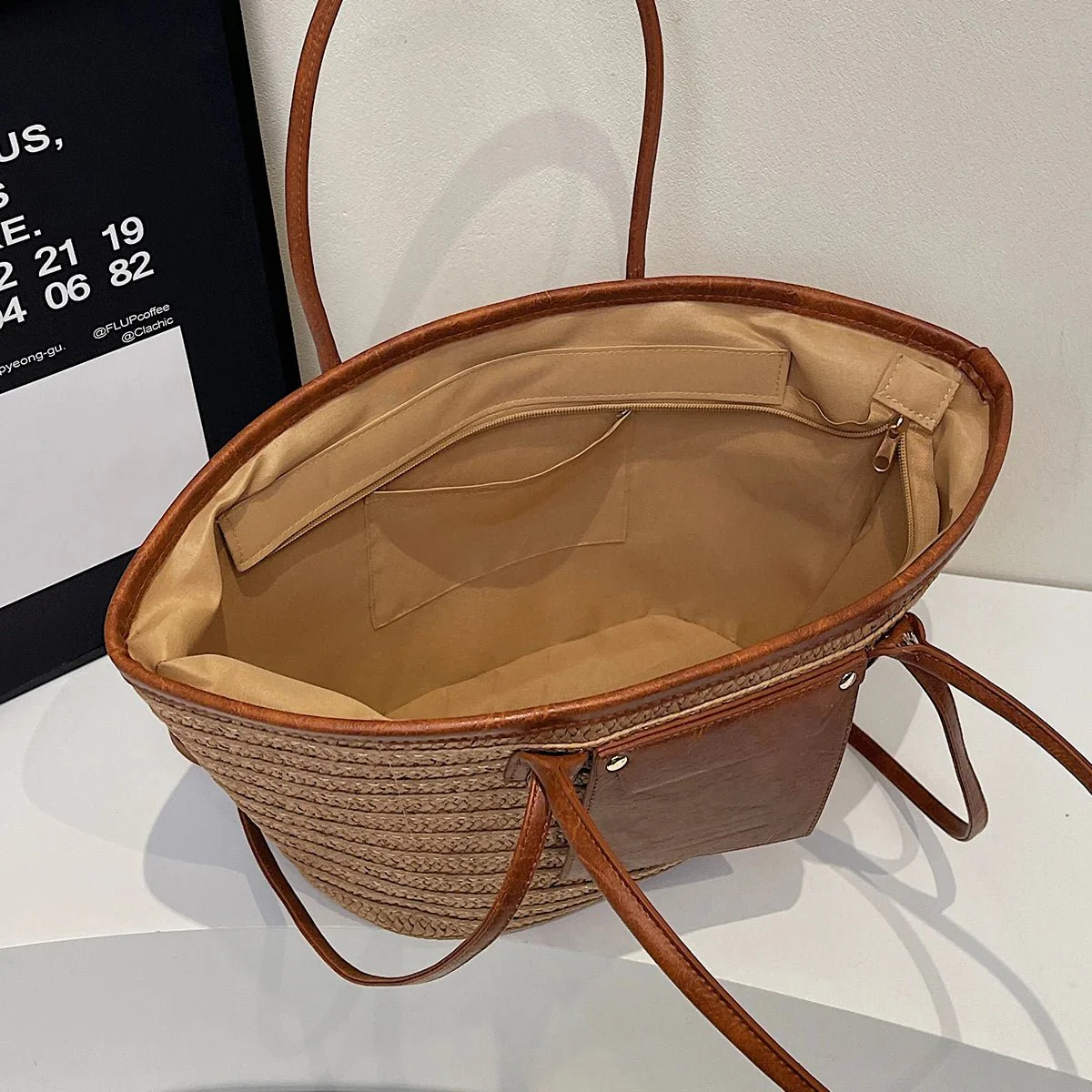Beatrice Forest Woven Single-Shoulder Tote - Image 6