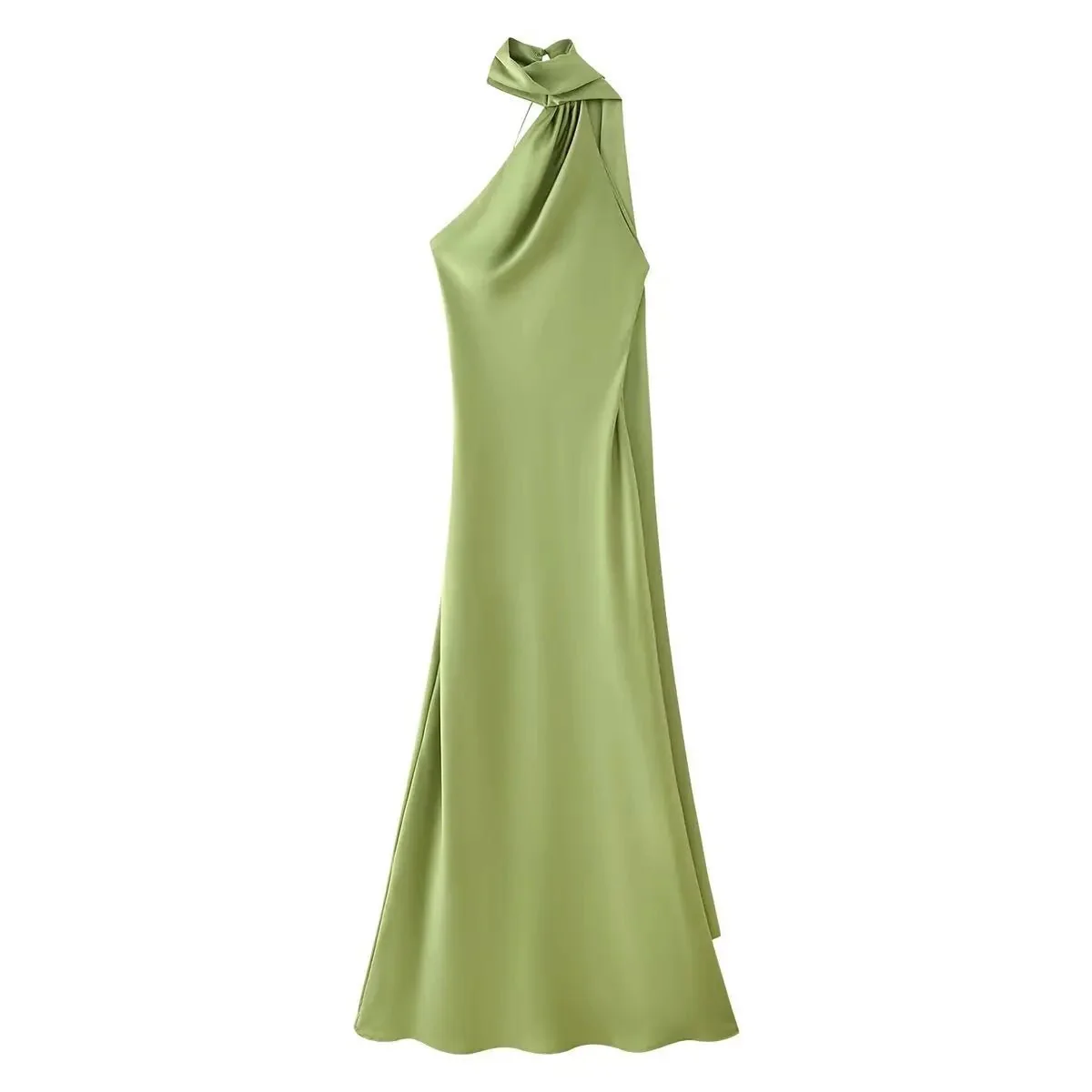 Beatrice Halter Backless Silk Satin Maxi Dress - Image 11