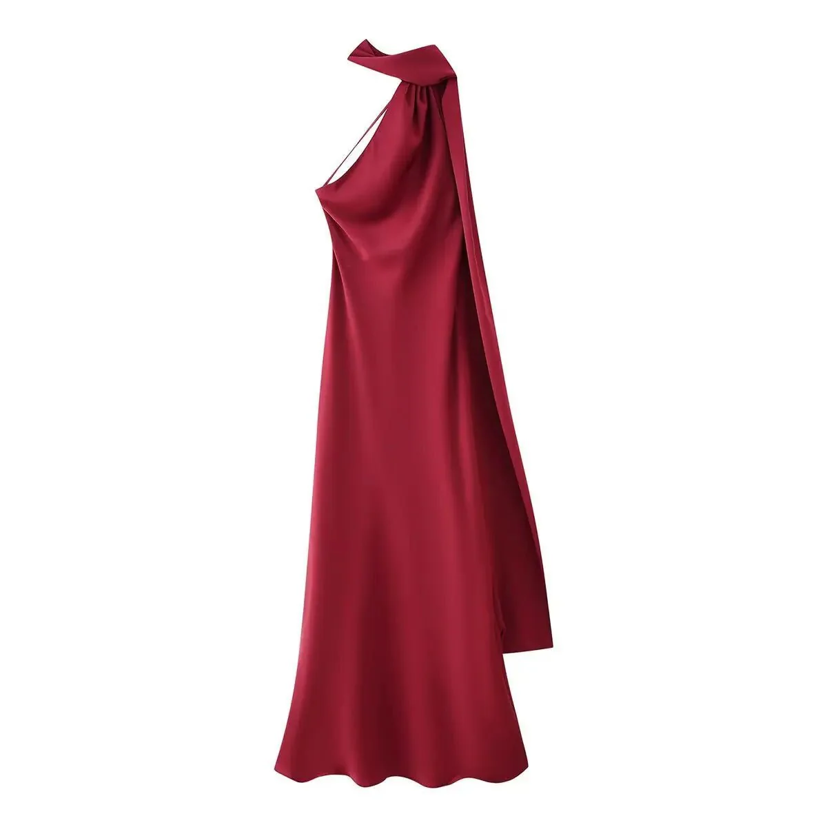 Beatrice Halter Backless Silk Satin Maxi Dress - Image 12