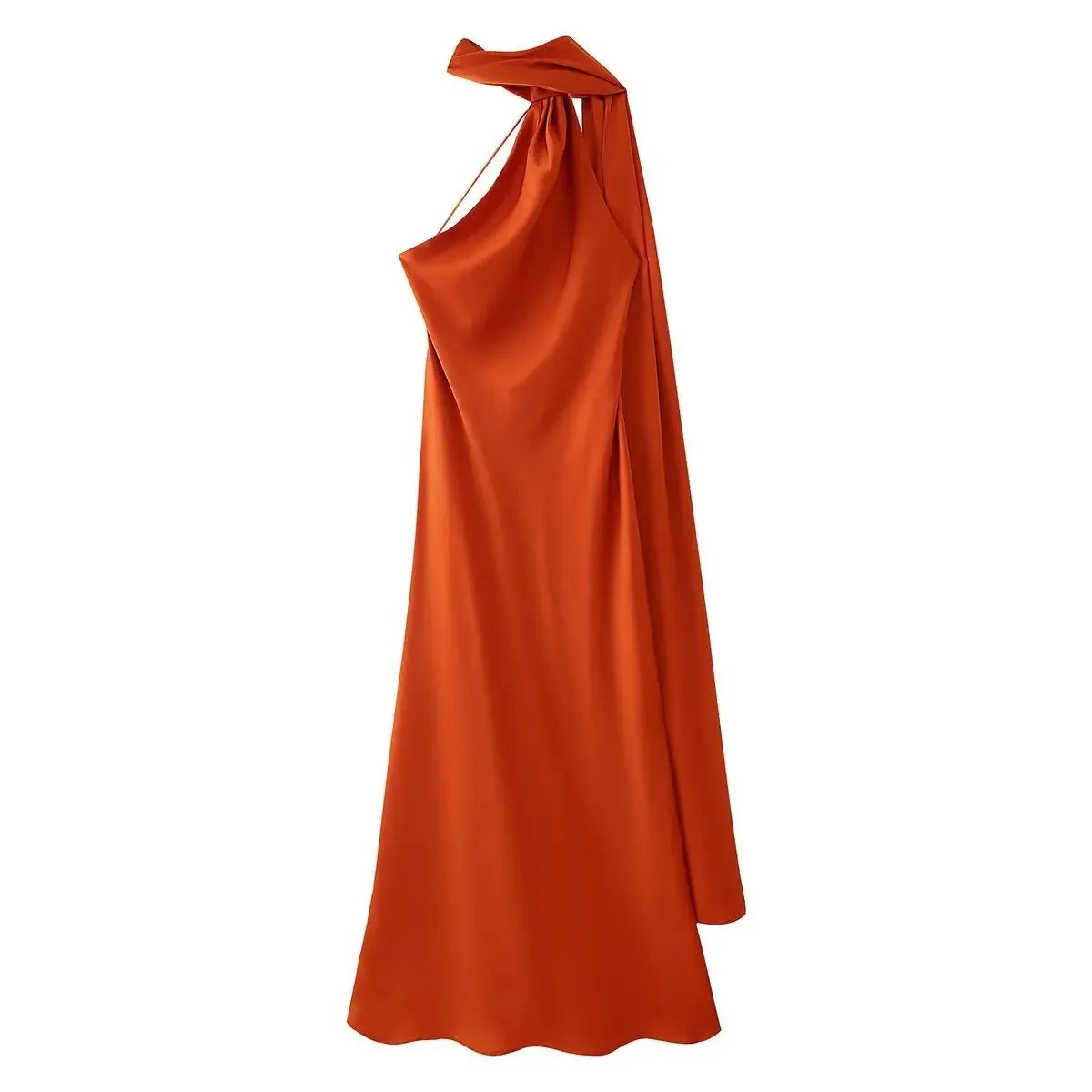 Beatrice Halter Backless Silk Satin Maxi Dress - Image 4