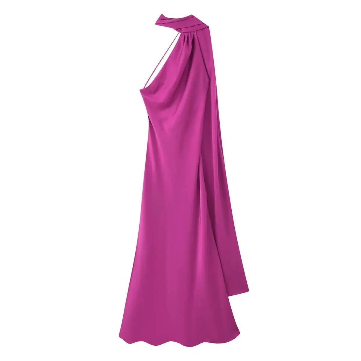 Beatrice Halter Backless Silk Satin Maxi Dress - Image 5