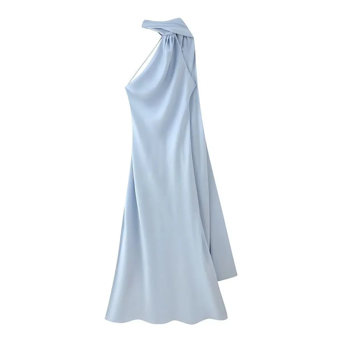 Beatrice Halter Backless Silk Satin Maxi Dress - Image 8