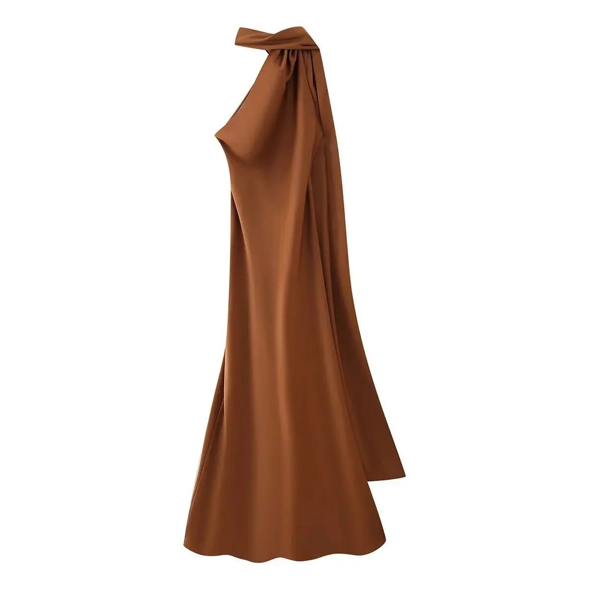 Beatrice Halter Backless Silk Satin Maxi Dress - Image 9