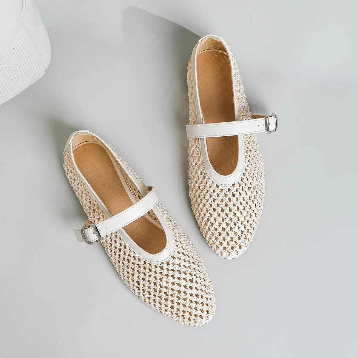 Beatrice Hollow Weave Mary Jane Flats - Image 2