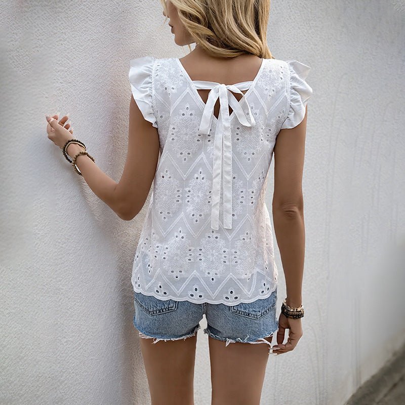 Beatrice Ruffled V-Neck Blouse - Image 3