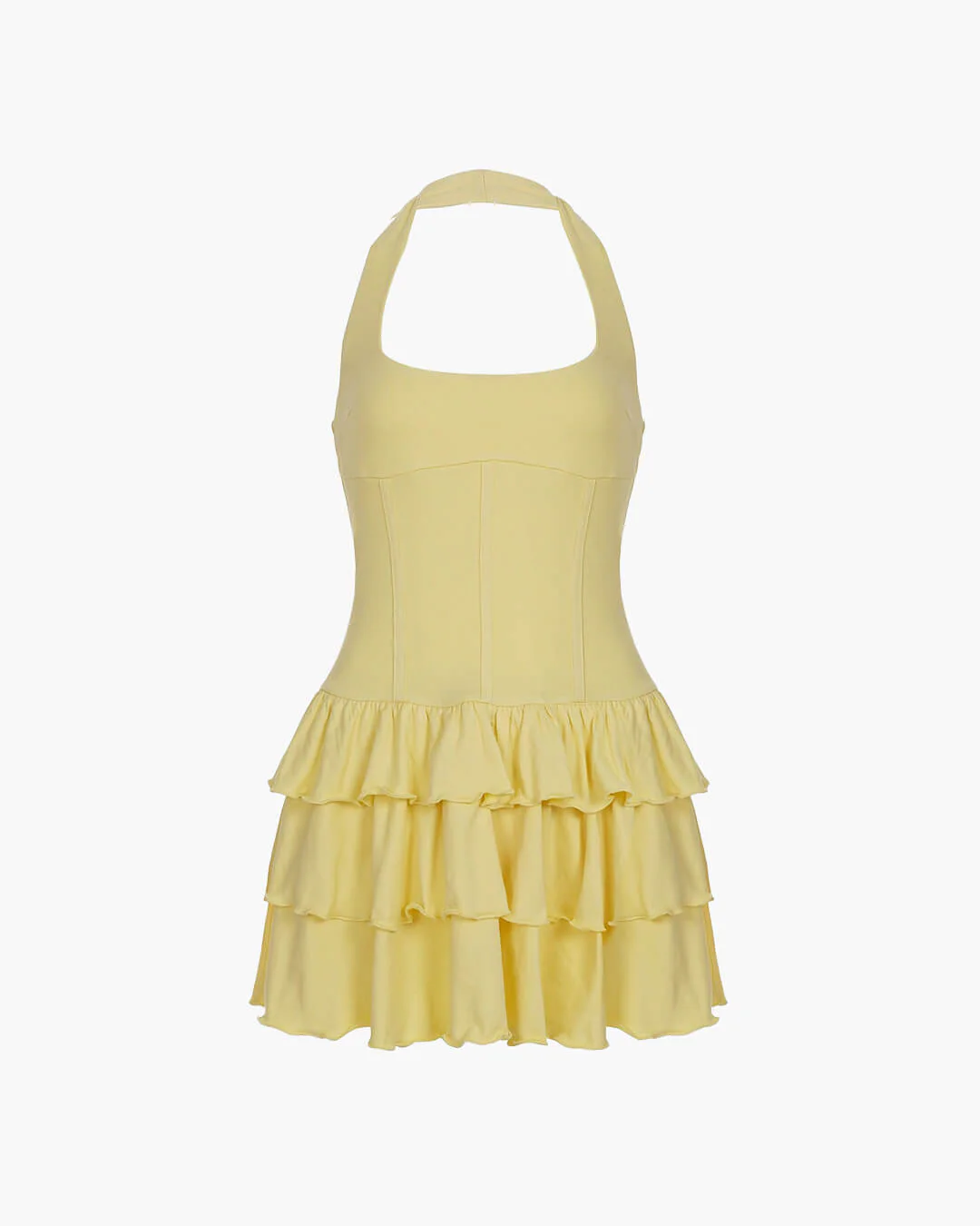 Beatrice Square-Neck A-Line Cake Skirt Dress - Image 8