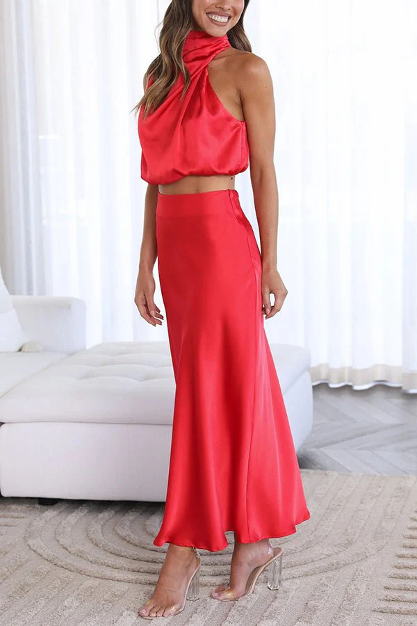 Beatrice Two-Piece Satin Wedding Guest Set - Image 11