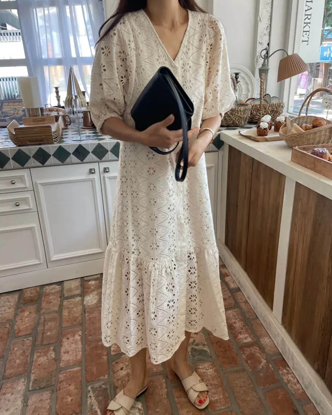 Beatrice V-Neck Embroidered Maxi Dress - Image 5
