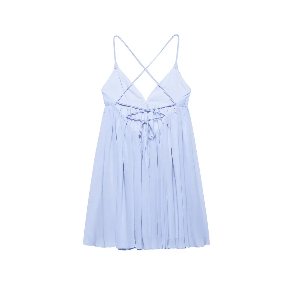 Beatrice V-Neck Suspender Mini Dress - Image 5