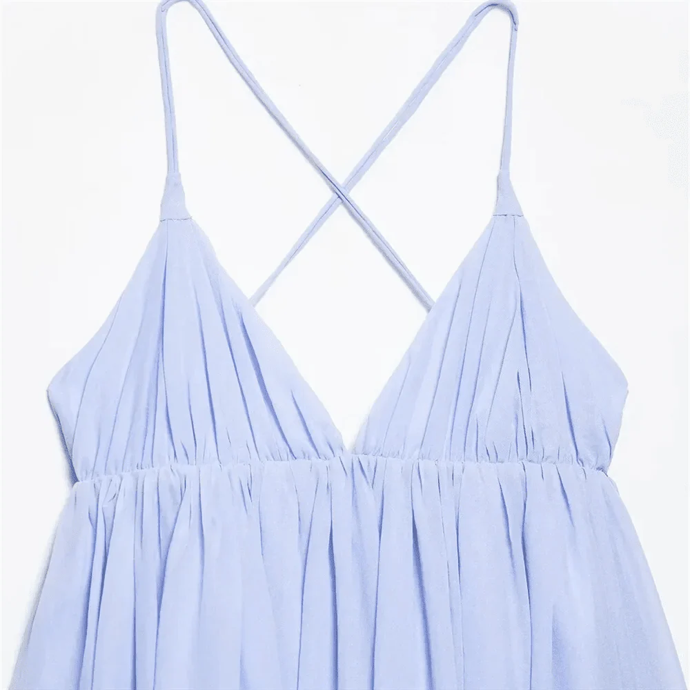 Beatrice V-Neck Suspender Mini Dress - Image 6