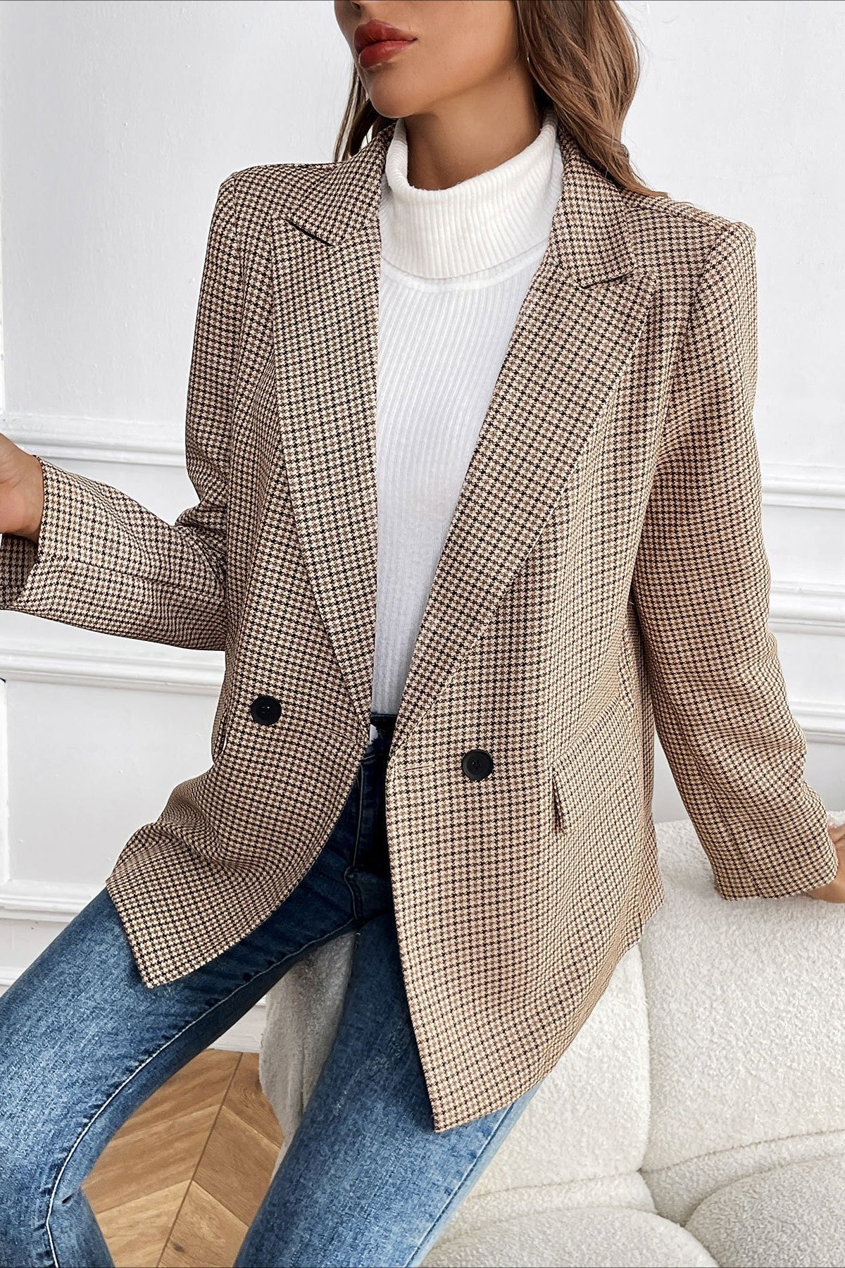 Beatrice Vintage Houndstooth Blazer - Image 3